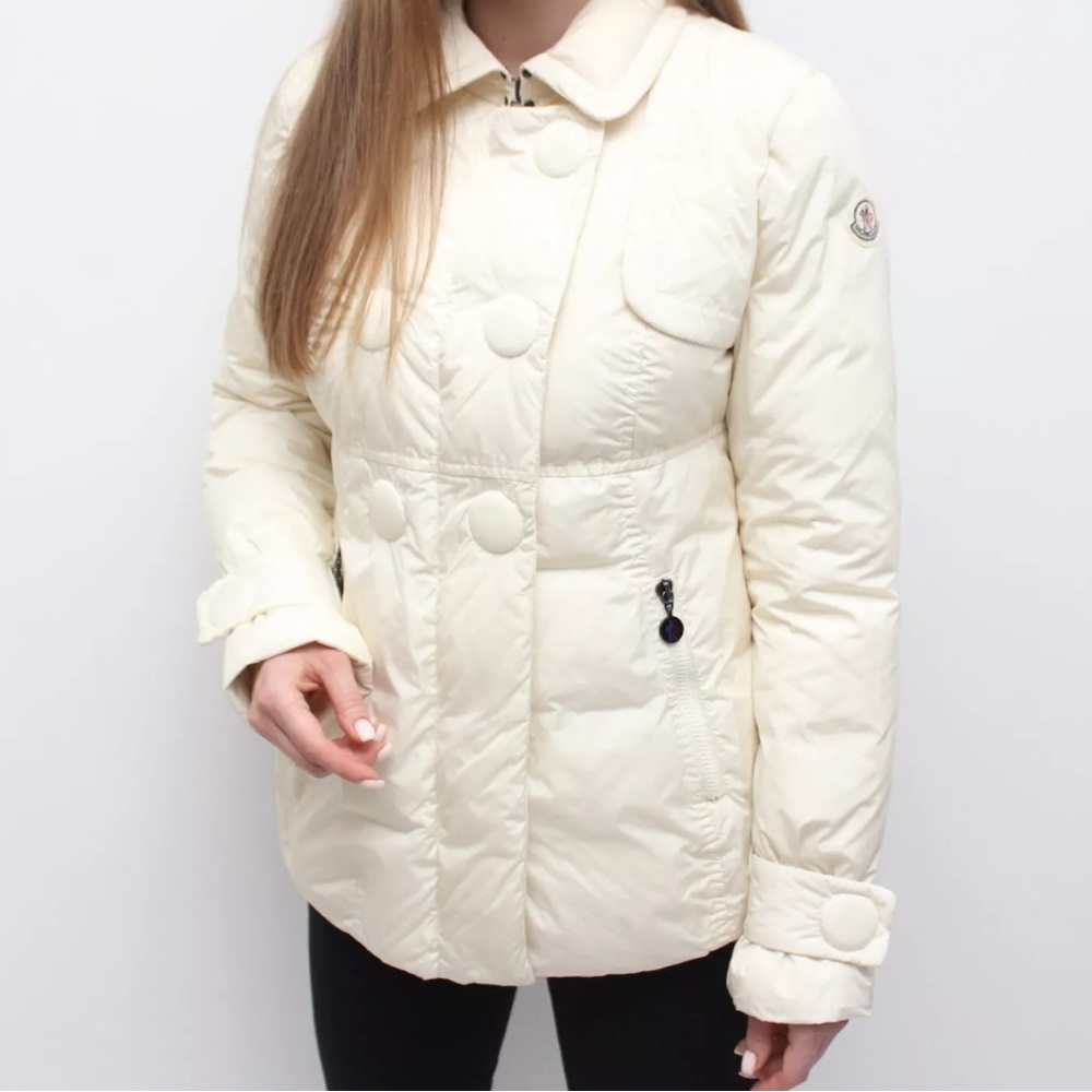 ❌ SOLD ❌ Women's MONCLER Poison Quilted Down Puffer Jacket Coat RARE Ivory 3 ~M